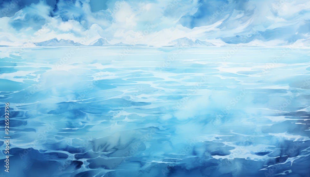 Frozen lake flat design top view icy surface watercolor Complementary Color Scheme Frozen lake flat design top view icy surface watercolor Complementary Color Scheme