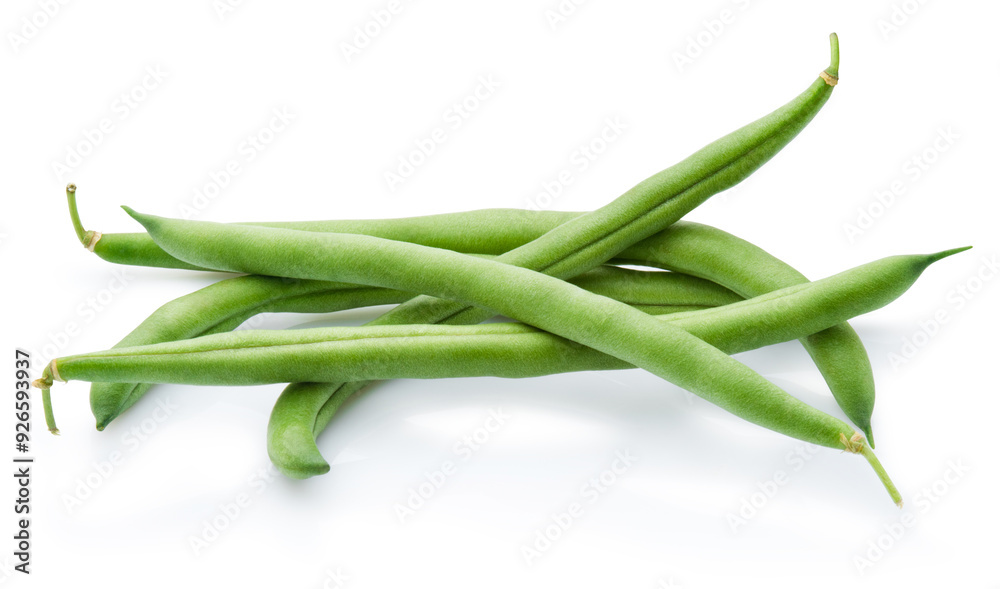 Green string beans isolated on white background Green string beans isolated on white background