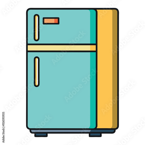 Modern Refrigerator Vector Design Illustration