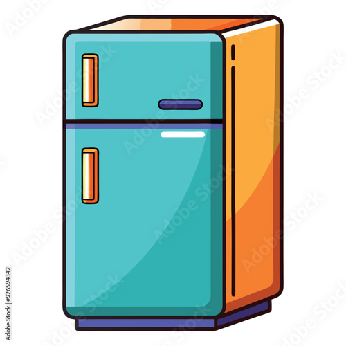 Modern Refrigerator Vector Design Illustration