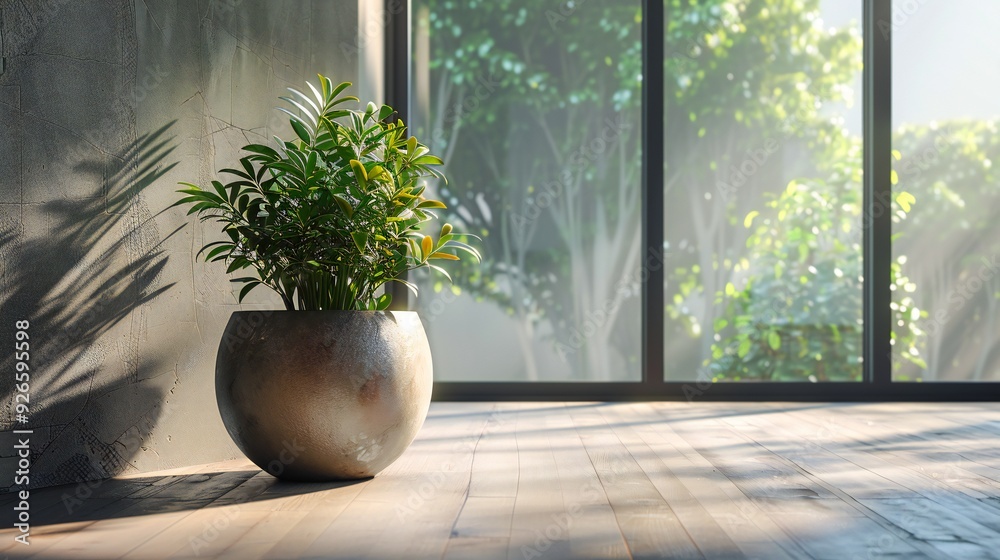Short glimpses portray the tranquility of the house gallery, where a lone plant in a pot thrives in peaceful solitude, its beauty illuminated by soft natural light. Short glimpses portray the tranquility of the house gallery, where a lone plant in a pot thrives in peaceful solitude, its beauty illuminated by soft natural light.