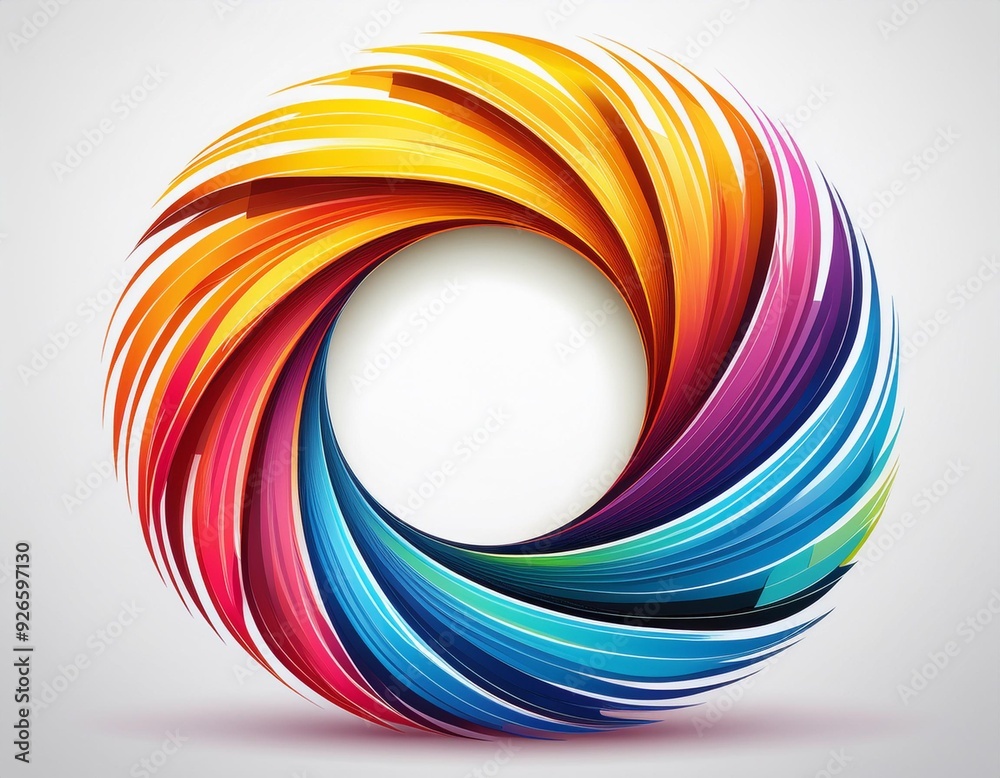 Vibrant spiral logo, made of abstract colorful lines. Perfect for sports or fun concepts. The colorful frame is isolated on white and has space for your text. Vibrant spiral logo, made of abstract colorful lines. Perfect for sports or fun concepts. The colorful frame is isolated on white and has space for your text.