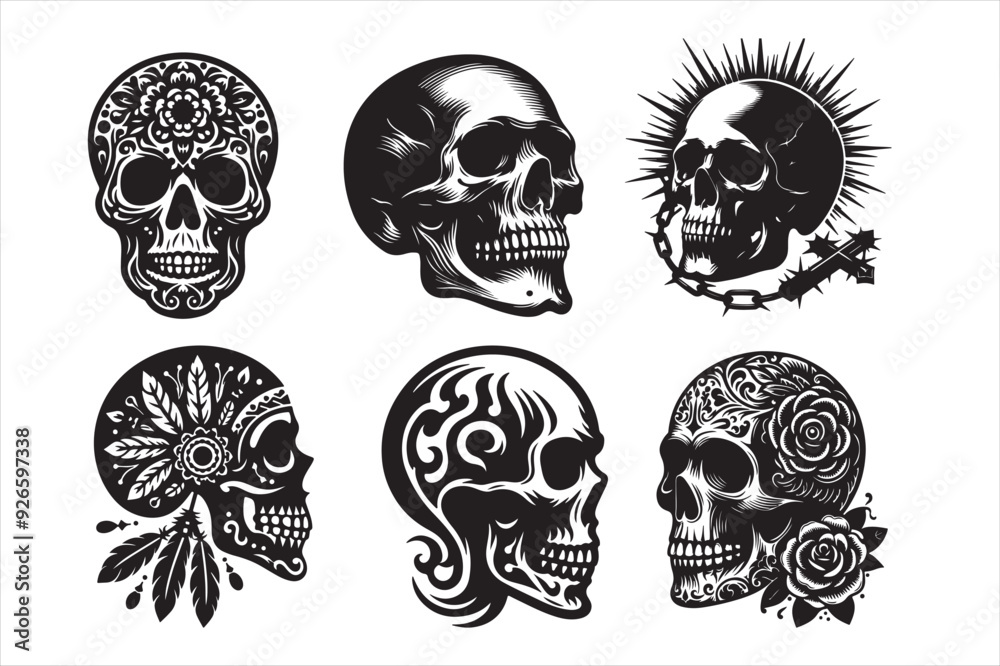Fototapeta premium Skull vector silhouette