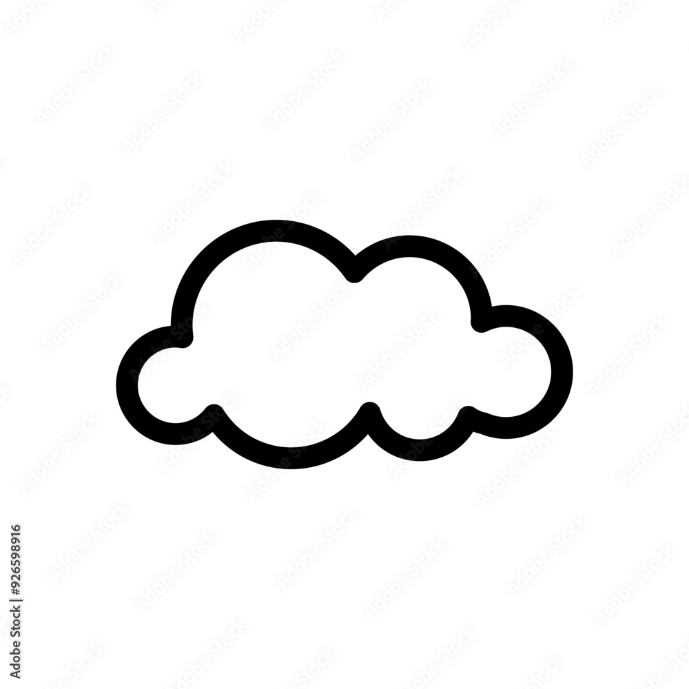 Cloud icon in thin line style vector illustration graphic design Cloud icon in thin line style vector illustration graphic design