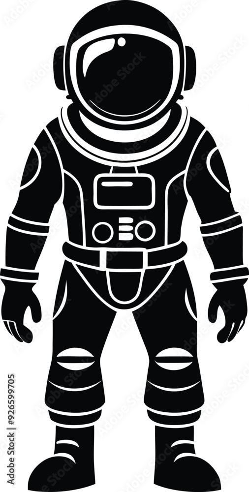 astronaut silhouette illustration black and white