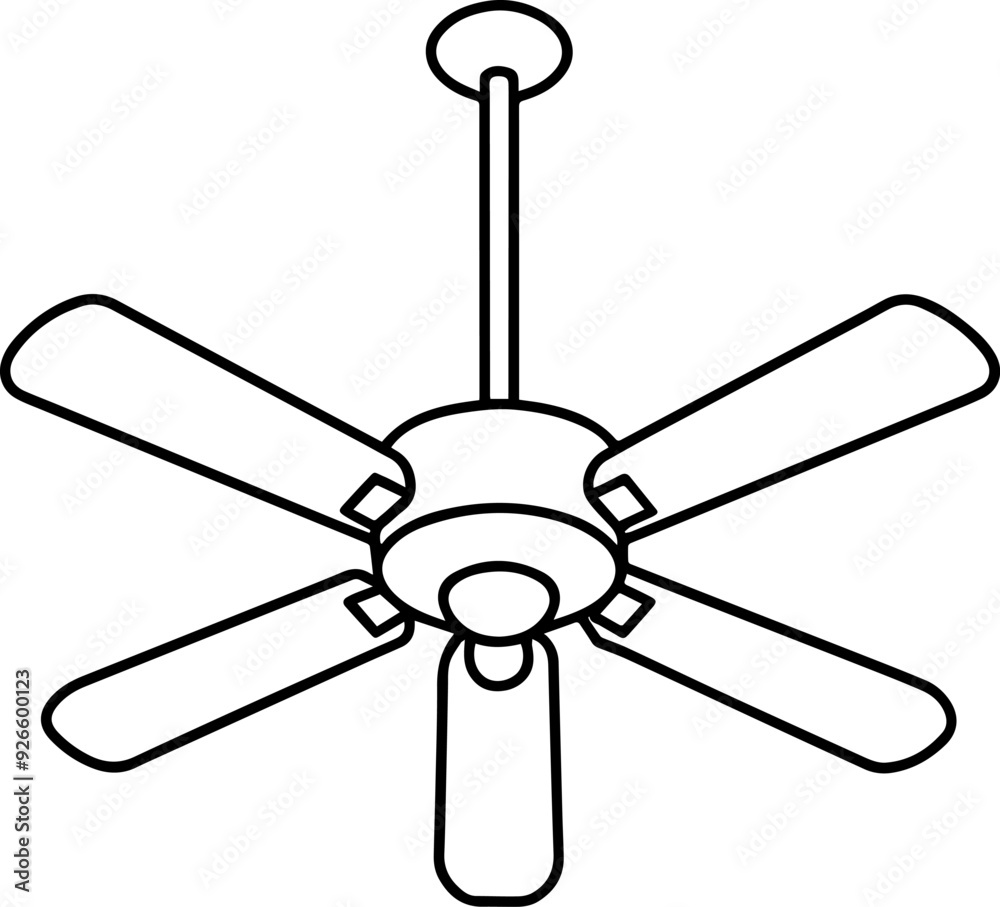 Line Art Ceiling Fan Vector Illustration Line Art Ceiling Fan Vector Illustration