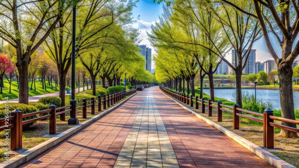 Walkway architecture at daytime in Anyang art public park, South Korea, walkway, architecture, daytime, Anyang, art