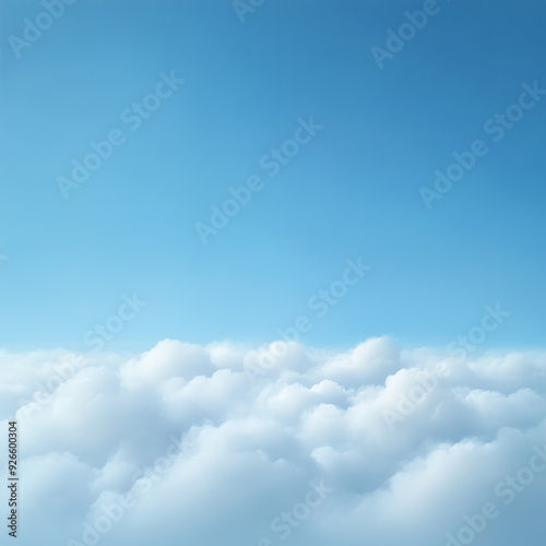 Soft white clouds against a bright blue sky, creating a peaceful and serene atmosphere