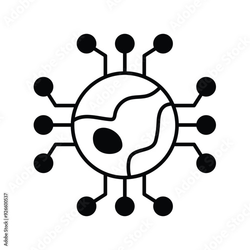 digital glyph icon with white background vector stock illustration
