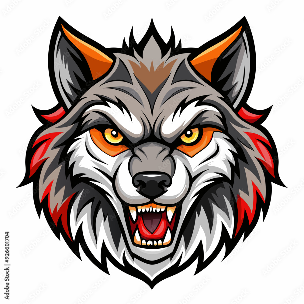 Obraz premium wolf head mascot vector illustration 