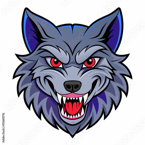 wolf head mascot  vector illustration  photo