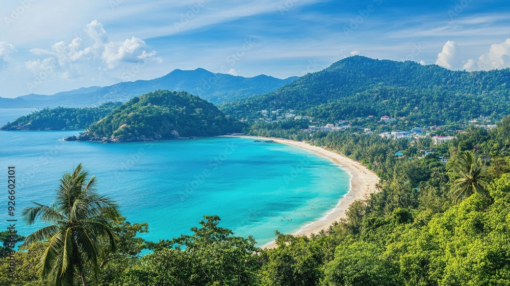 The picturesque shores of Phuket, with its pristine beaches, azure waters, and breathtaking mountain backdrops, offer a dreamlike escape for adventurers The picturesque shores of Phuket, with its pristine beaches, azure waters, and breathtaking mountain backdrops, offer a dreamlike escape for adventurers