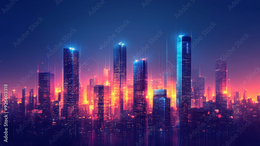 Fototapeta premium glass buildings Looking Up modern high-rise office buildings