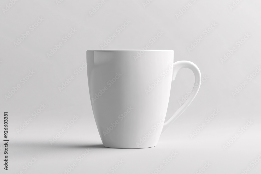Obraz premium A white cup is sitting on a white background