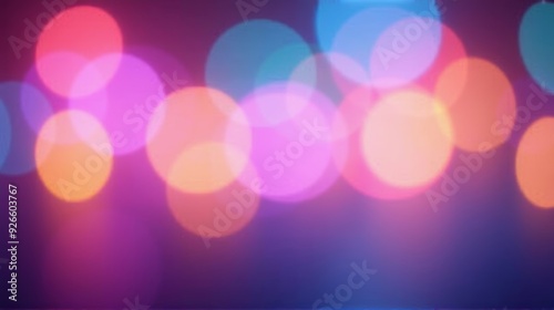 A soft blur of vibrant pink, purple, and blue bokeh lights creates a dreamy, abstract background full of color and light.