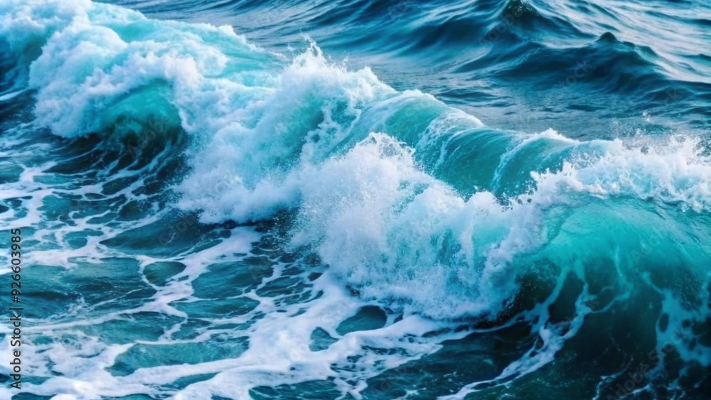 Fototapeta premium Waves on the water surface in the background of the sea 