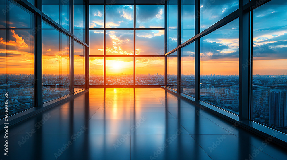 Fototapeta premium glass buildings Looking Up modern high-rise office buildings