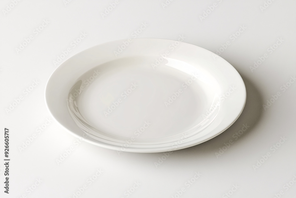 A white plate mockup on a white background A white plate mockup on a white background