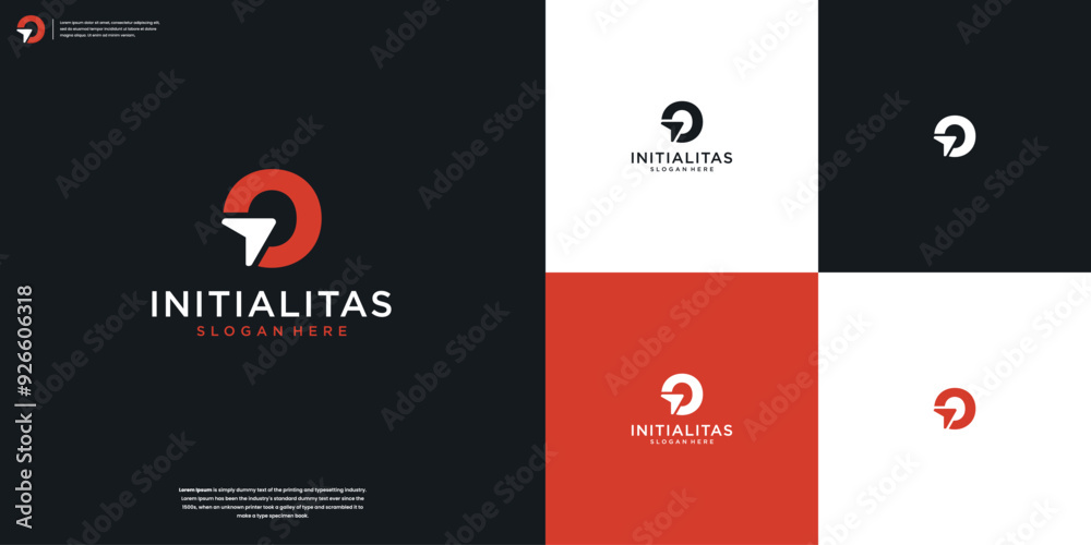 Minimalist monogram O and arrow letter logo design template Minimalist monogram O and arrow letter logo design template
