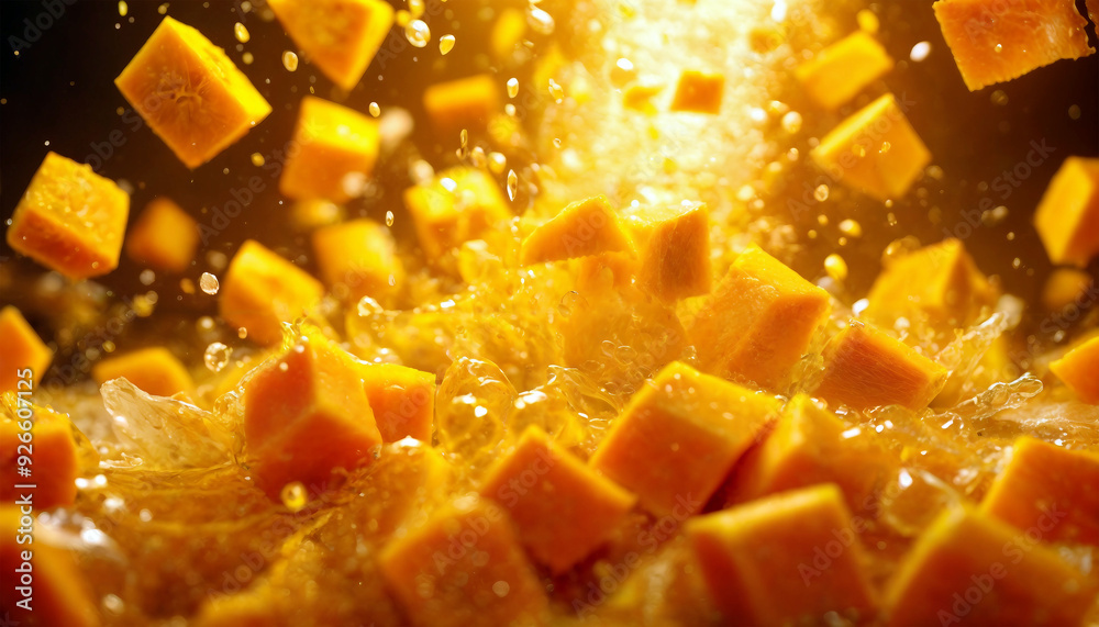 Mango juice. Juice splash. Mango chunks. Explosion of taste Mango juice. Juice splash. Mango chunks. Explosion of taste