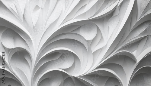 Abstract pattern white concept origami textured floral design paper decorative background wallpaper art beautiful