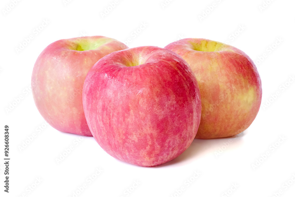 Apple close up on white background.
