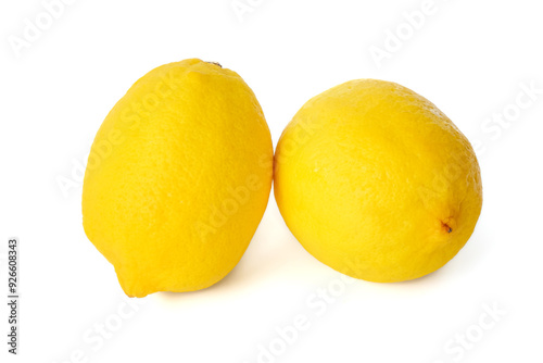 Obraz na płótnie Lemon close up on white background. w salonie