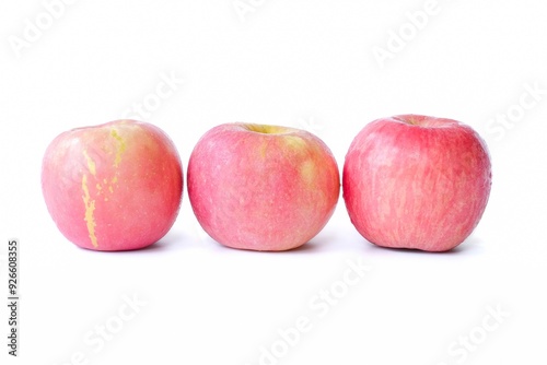 Apple close up on white background .
