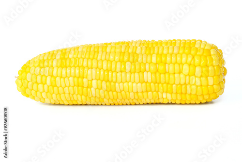 Obraz na płótnie Yellow corn close up on white background. w salonie