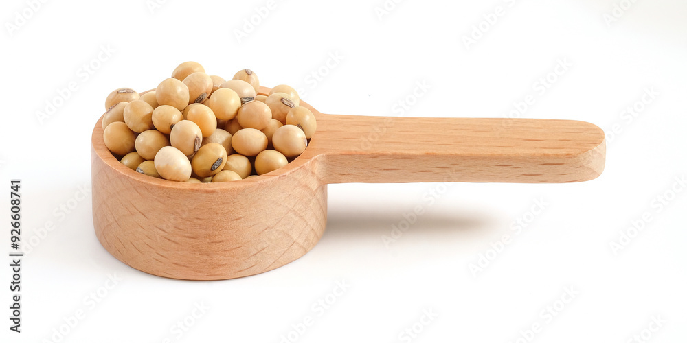 Soybean close up on white background.