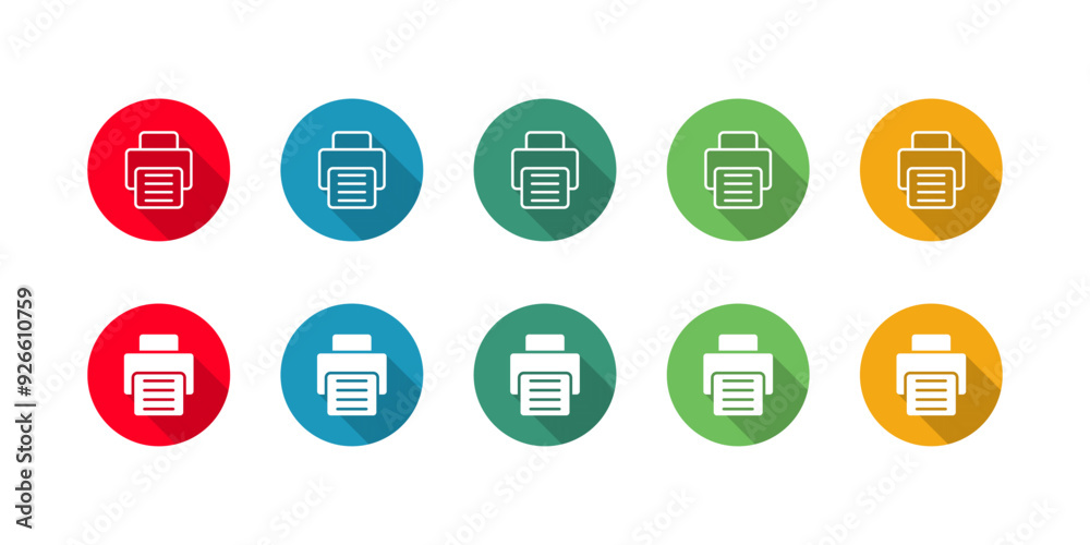 Fax Icon set vector illustration with long shadow. Communication Sign Fax Icon set vector illustration with long shadow. Communication Sign