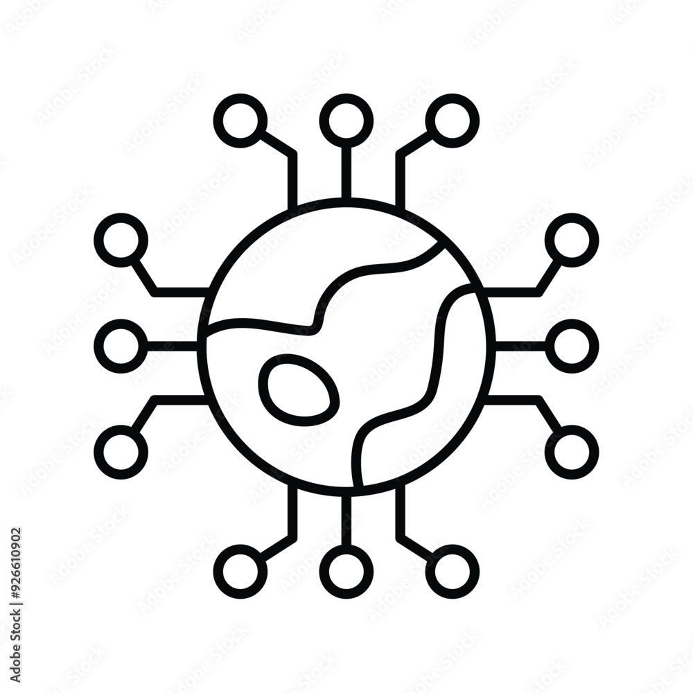 digital line icon with white background vector stock illustration digital line icon with white background vector stock illustration