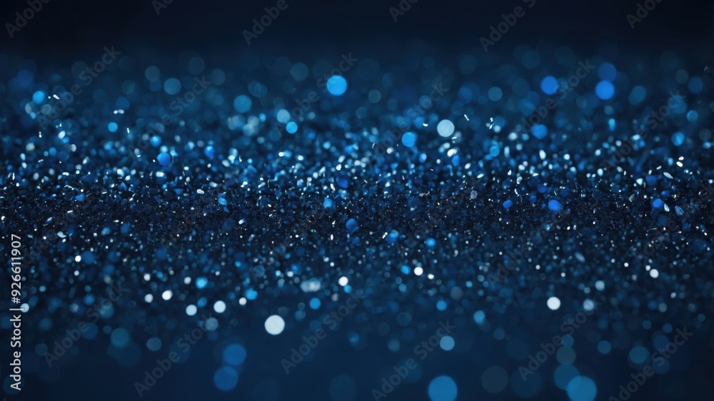 A beautiful close-up shot of blue glitter creating a bokeh effect, providing a sense of luxury and sparkle. A beautiful close-up shot of blue glitter creating a bokeh effect, providing a sense of luxury and sparkle.