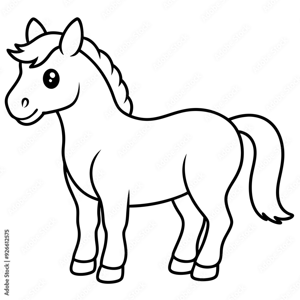 Cute, horse art vector illustration