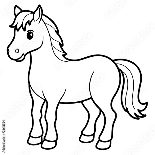 Cute, horse art vector illustration
