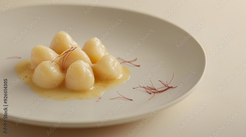 Gnocchi in a Creamy Saffron Sauce with Delicate Threads Gnocchi in a Creamy Saffron Sauce with Delicate Threads