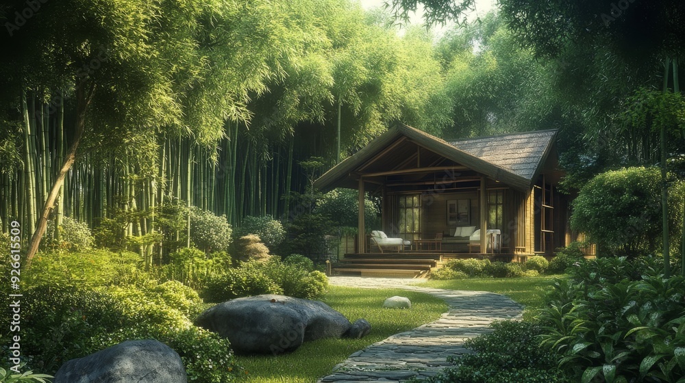 Tranquil Retreat in the Heart of a Bamboo Forest