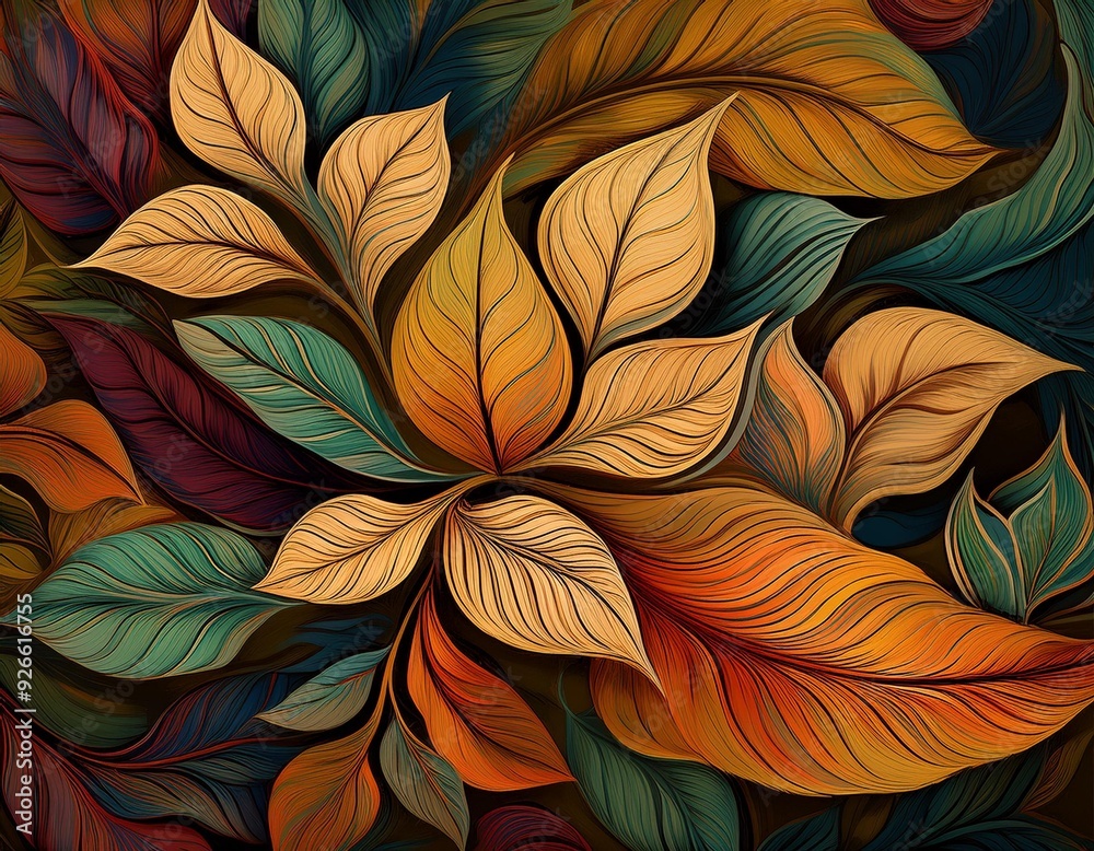 Design decorative pattern leaves background nature plant Design decorative pattern leaves background nature plant