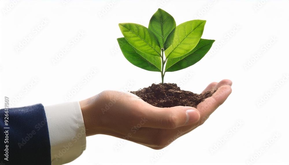 ecology leaf plant life nature care agriculture growth green hand. Generative AI. ecology leaf plant life nature care agriculture growth green hand. Generative AI.