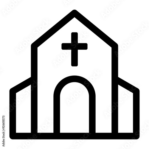 Church icon in thin line style vector illustration graphic design