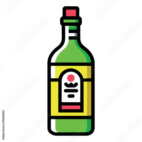 Soju Bottle Vector Design Illustration
