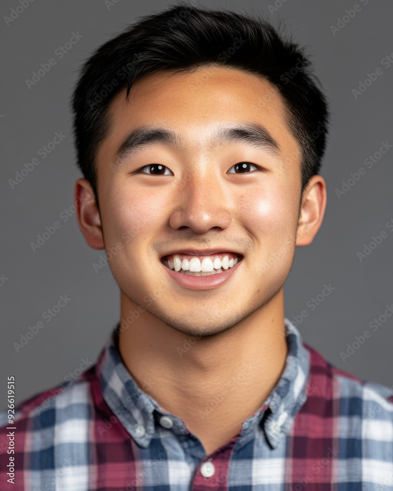 Professional studio photo of a happy Chinese man Professional studio photo of a happy Chinese man