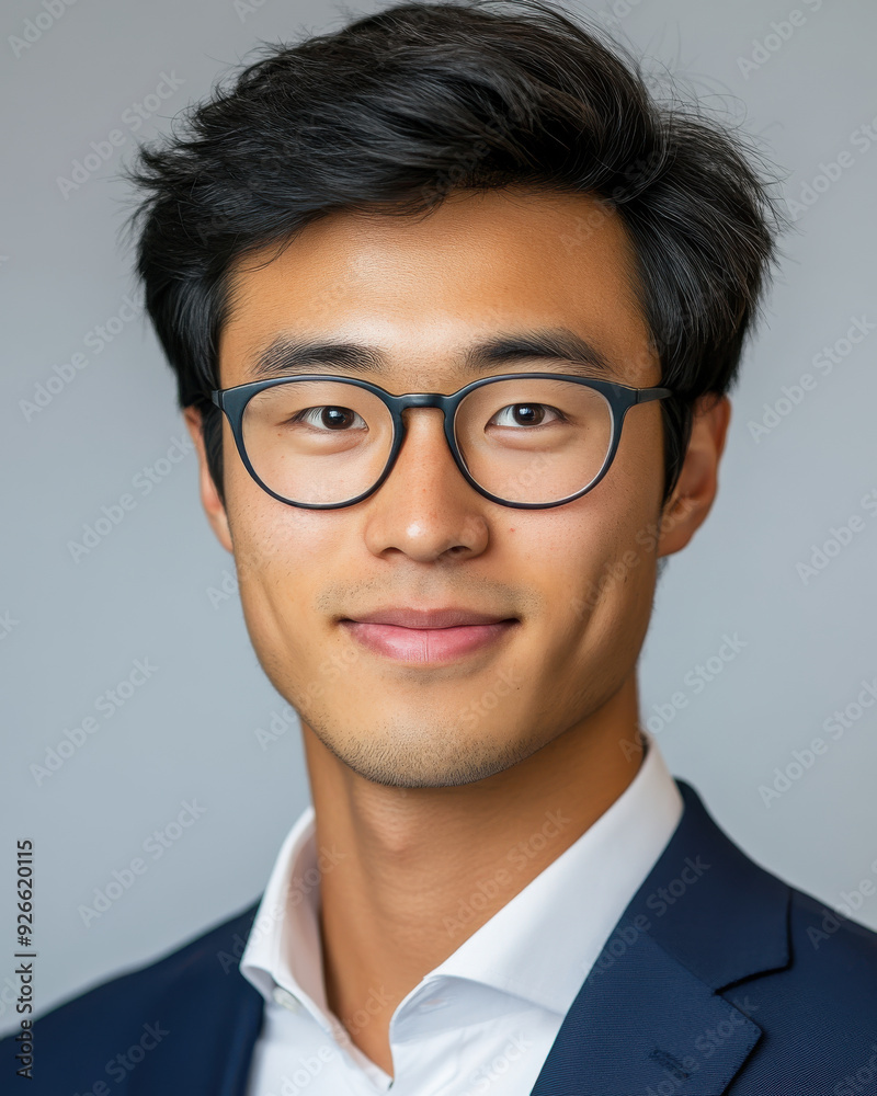 Professional studio photo of a happy Chinese man Professional studio photo of a happy Chinese man