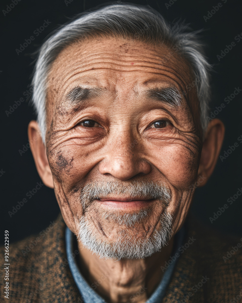 Professional studio photo of a happy Chinese man