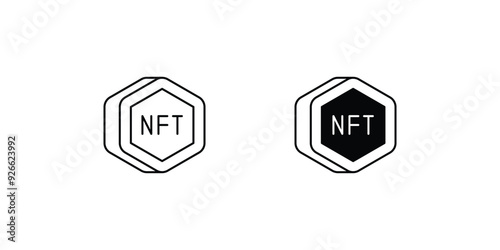 nft set icon with white background vector stock illustration