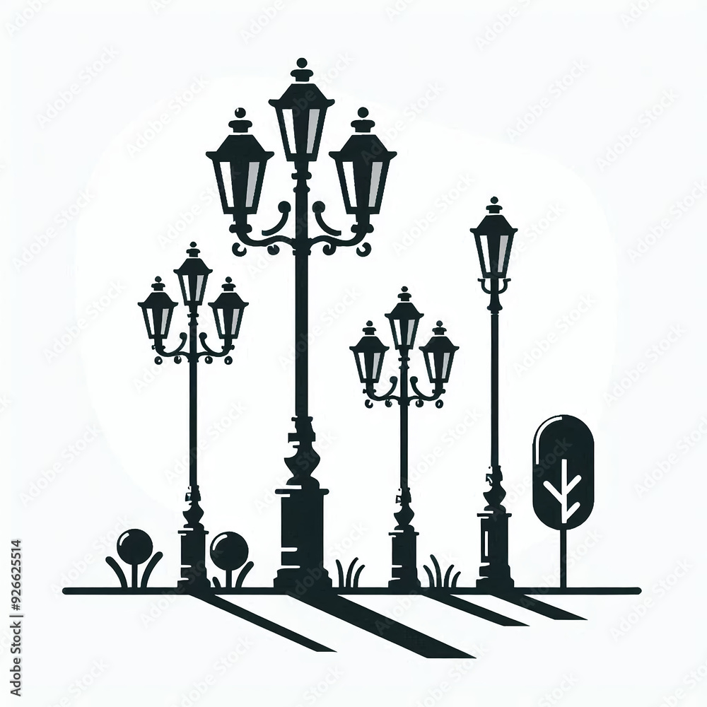 silhouette lantern thin lines flat colors silhouette lantern thin lines flat colors