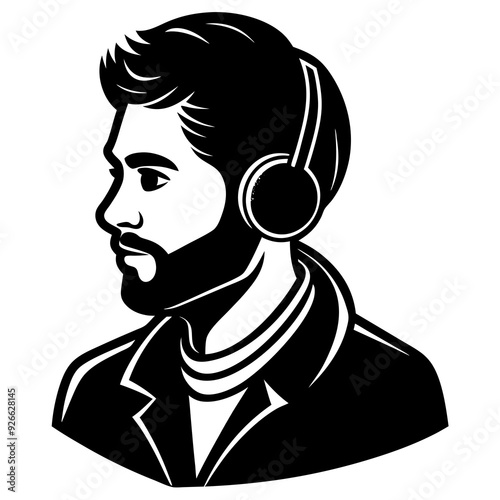 man with headphones