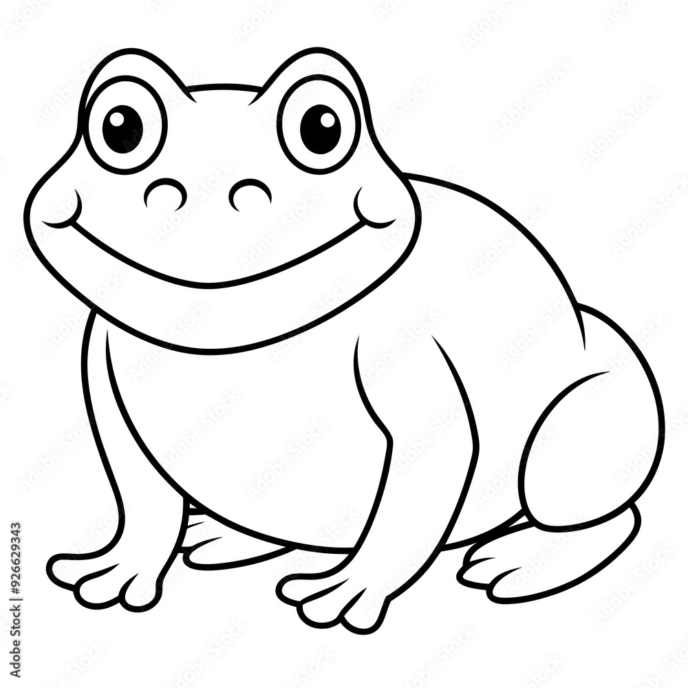 Draw a smiling toad colouring page art vector illustration Draw a smiling toad colouring page art vector illustration