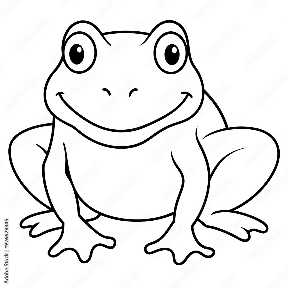 Draw a smiling toad colouring page art vector illustration Draw a smiling toad colouring page art vector illustration