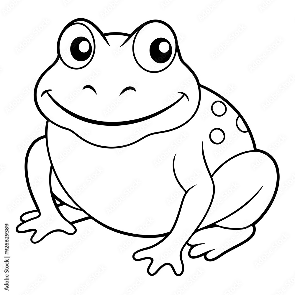 Draw a smiling toad colouring page art vector illustration Draw a smiling toad colouring page art vector illustration